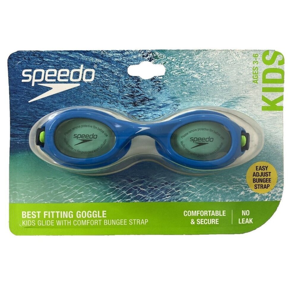 Speedo Kids Swim Goggles No Leak Comfort Fit Blue UV Protection Age 3-6